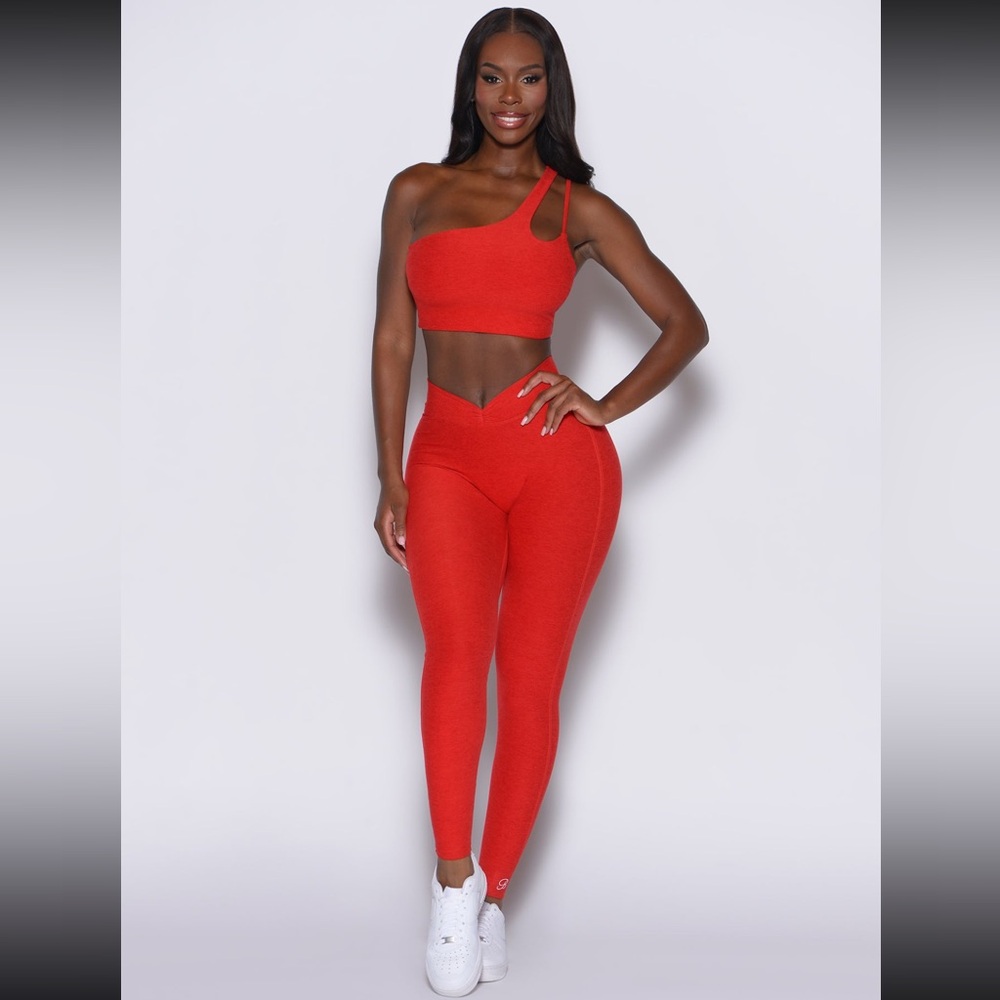 Bombshell Sportswear V Active Scarlet Red Leggings